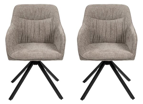 Set - 2 ks Jídelní židle AVENBERG LARO – otočná, šedá
