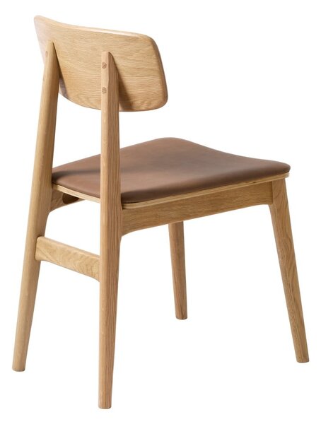 Jídelní židle z imitace kůže v koňakově hnědo-přírodní barvě Livo – Unique Furniture