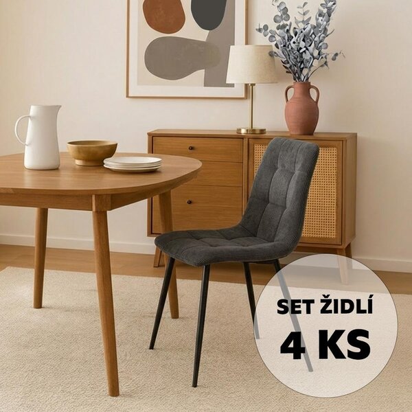 Set - 4 ks Jídelní židle AVENBERG ARDEN šedá