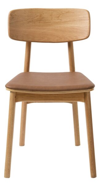 Jídelní židle z imitace kůže v koňakově hnědo-přírodní barvě Livo – Unique Furniture