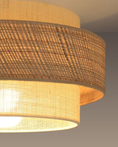 Lustr na lanku BOHO 1xE27/60W/230V pr. 40 cm juta/krémová