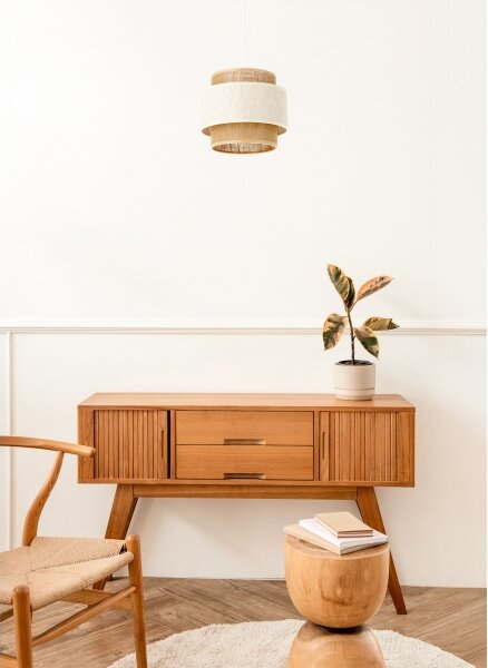 Lustr na lanku BOHO 1xE27/60W/230V pr. 20 cm krémová/juta
