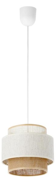 Lustr na lanku BOHO 1xE27/60W/230V pr. 20 cm bílá/juta