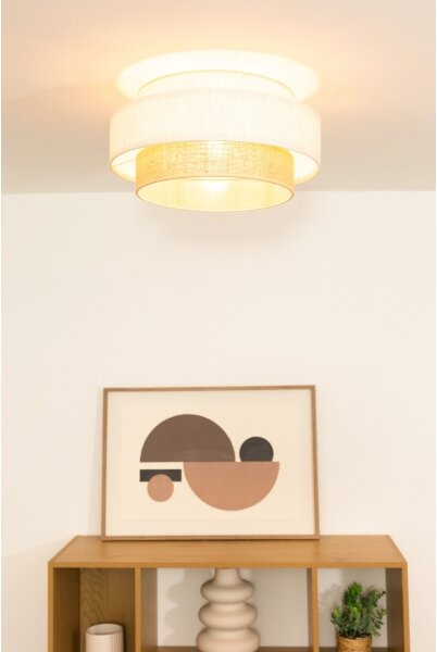Stropní svítidlo BOHO 1xE27/60W/230V pr. 40 cm bílá/juta
