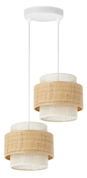 Lustr na lanku BOHO 2xE27/60W/230V juta/krémová