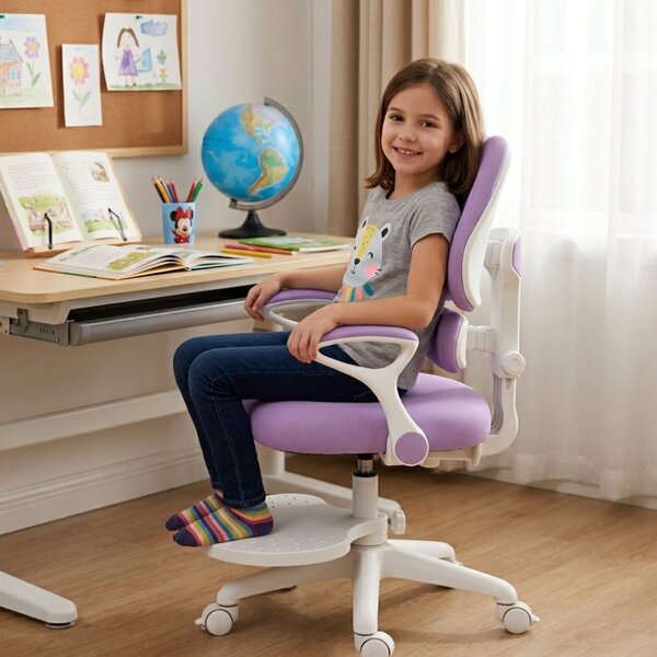 Dětská rostoucí židle Neoseat KIDDY TWO — látka, pratelný potah, fialová