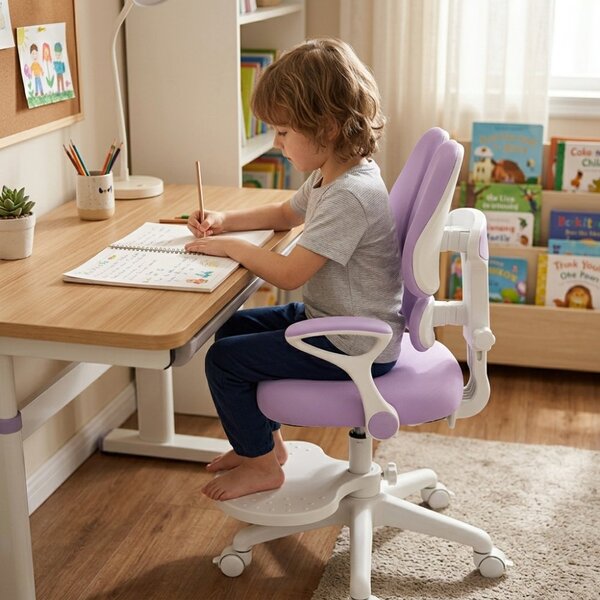 Dětská rostoucí židle Neoseat KIDDY TWO — látka, pratelný potah, fialová
