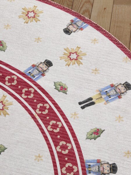 Koberec Toy Delight Villeroy & Boch Nutcracker krémový / červený kruh