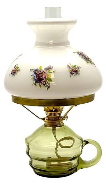 Petrolejová lampa KLÁRA 34 cm lesní zelená