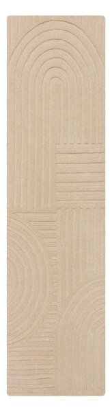 Béžový vlněný koberec běhoun 60x230 cm Zen Garden – Flair Rugs