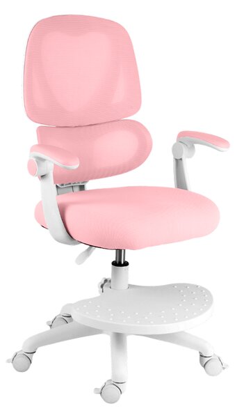 Dětská otočná židle Neoseat JUNI 023 — látka, pratelný potah, růžová