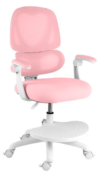 Dětská otočná židle Neoseat JUNI 023 — látka, pratelný potah, růžová