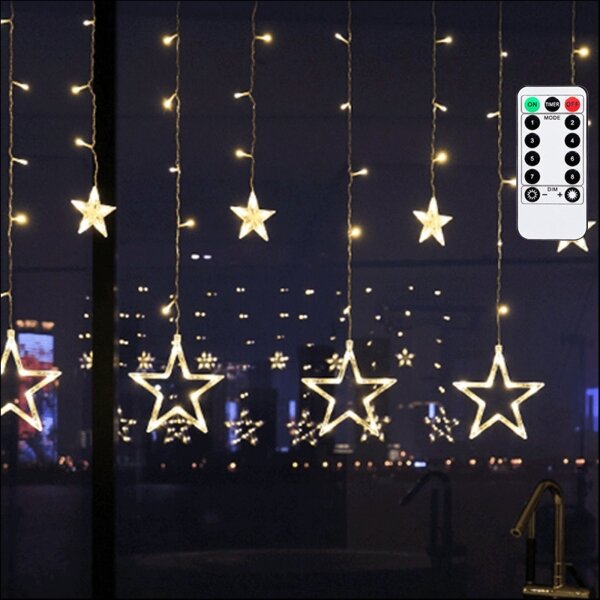 Aigostar - LED Ven. ván. řetěz 120xLED/6W/230V/8 funkcí 3x0,6m IP44 tep bílá+DO