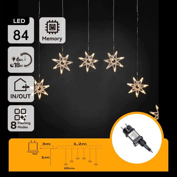 Aigostar - LED Venkovní řetěz 84xLED/230V 1,2x1m IP44 teplá bílá vločky