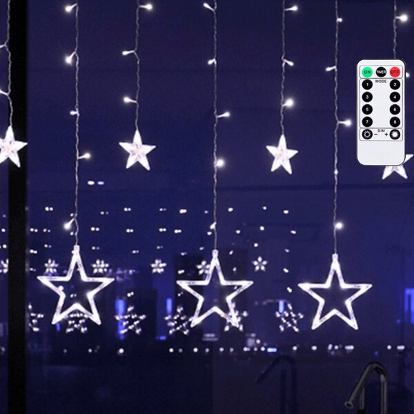 Aigostar - LED Ven. ván. řetěz 120xLED/6W/230V/8 funkcí 3x0,6m IP44 stud bílá+DO