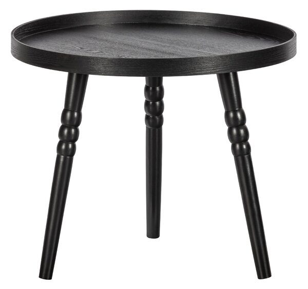 WOOOD Exclusive Černý borovicový odkládací stolek WOOOD Cervo, ø 55 cm