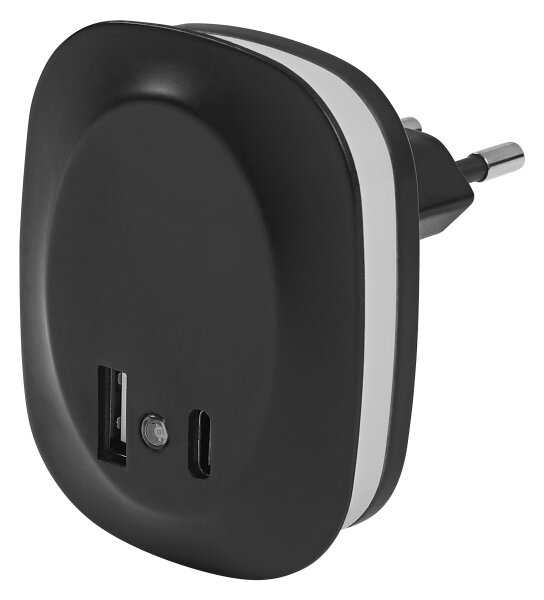 Osram- LED Noční svítidlo do zásuvky se senzorem a USB LUNETTA LED/12,5W/230V