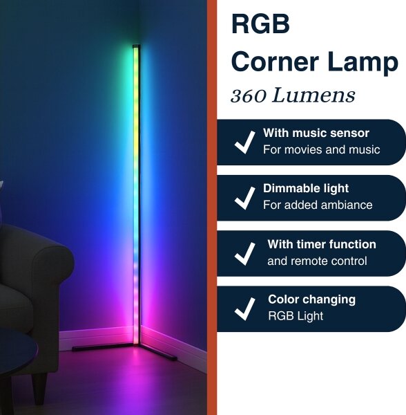 Grundig - LED RGBW Stmívatelná stojací lampa LED/6W/230V + dálkové ovládání