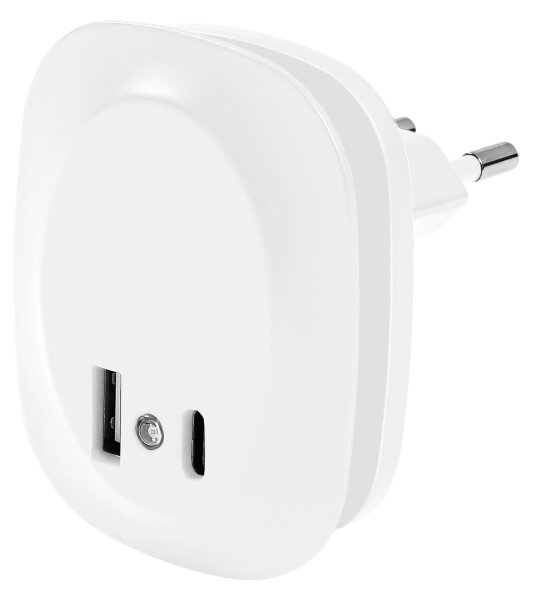 Osram- LED Noční svítidlo do zásuvky se senzorem a USB LUNETTA LED/12,5W/230V