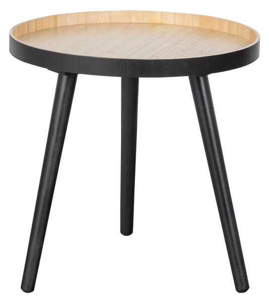 Přírodní/černý odkládací stolek WOOOD Loome, Ø 41cm