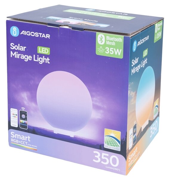 Aigostar-LED RGB Stm. ven. lampa MESH 35W/3,7V 4000mAh 2700-6500K IP65 pr. 30 cm