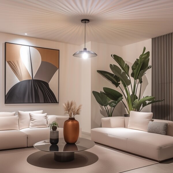 Brilagi - LED Lustr na lanku CERIA WIRE 1xE27/40W/230V pr. 26 cm černá