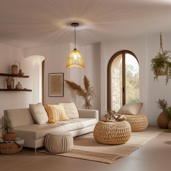 Brilagi - LED Lustr na lanku CERIA BOHO 1xE27/40W/230V pr. 30 cm hnědá