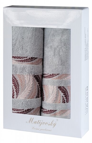 Dárkové balení ručníků Tana Violet šedá 2 ks