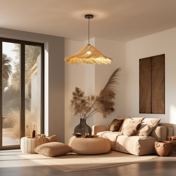 Brilagi - LED Lustr na lanku CERIA BOHO 1xE27/40W/230V pr. 70 cm ratan