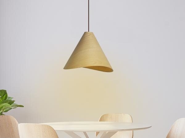 Dřevěný lustr na lanku 1xE27/60W/230V pr. 33 cm masiv/dub/kaučukovník