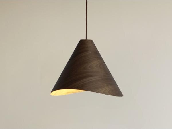 Dřevěný lustr na lanku 1xE27/60W/230V pr. 33 cm masiv/ořech/kaučukovník
