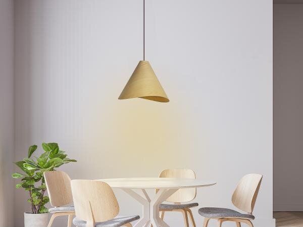 Dřevěný lustr na lanku 1xE27/60W/230V pr. 33 cm masiv/dub/kaučukovník