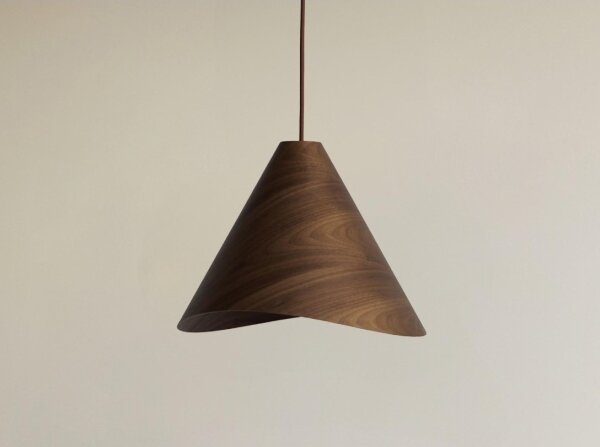 Dřevěný lustr na lanku 1xE27/60W/230V pr. 33 cm masiv/ořech/kaučukovník