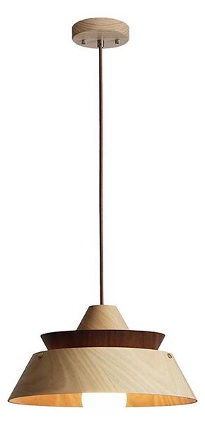 Dřevěný lustr na lanku 1xE27/60W/230V pr. 33 cm masiv/dub/ořech/kaučukovník