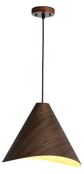 Dřevěný lustr na lanku 1xE27/60W/230V pr. 45 cm masiv/ořech/kaučukovník