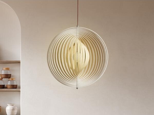 Dřevěný lustr na lanku 1xE27/60W/230V pr. 50 cm masiv/dýha/kaučukovník