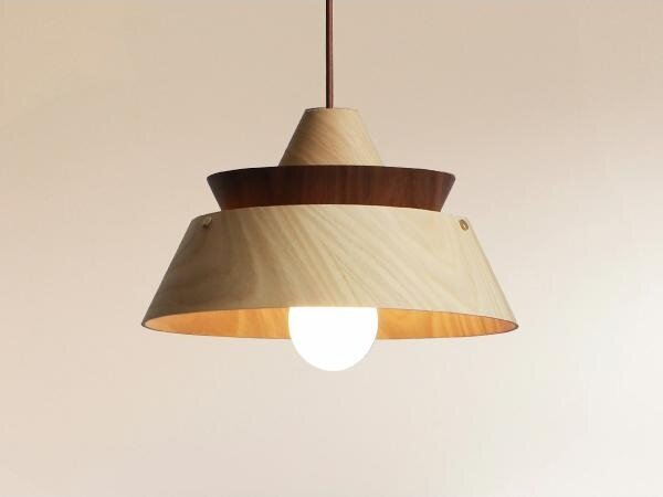 Dřevěný lustr na lanku 1xE27/60W/230V pr. 33 cm masiv/dub/ořech/kaučukovník