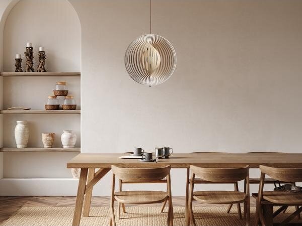 Dřevěný lustr na lanku 1xE27/60W/230V pr. 50 cm masiv/dýha/kaučukovník