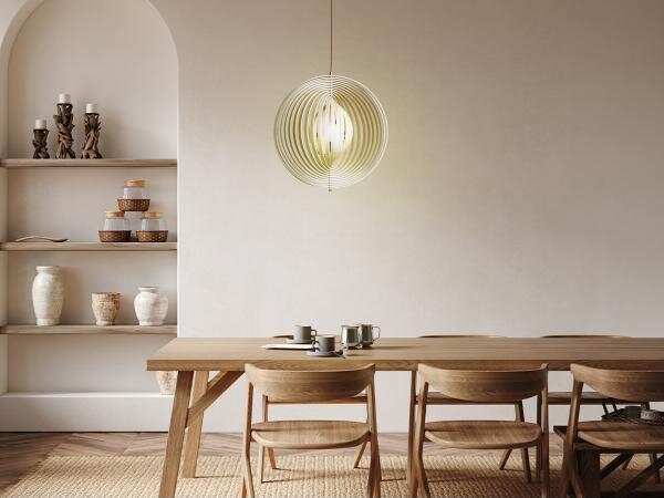 Dřevěný lustr na lanku 1xE27/60W/230V pr. 50 cm masiv/dýha/kaučukovník