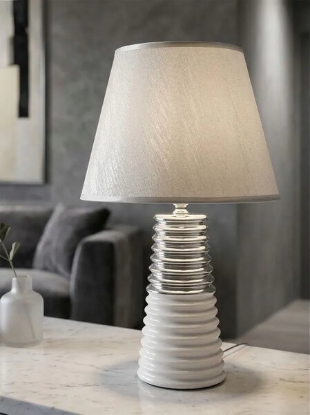 Mauro Ferretti Stolní lampa Candela 41 cm stříbrná