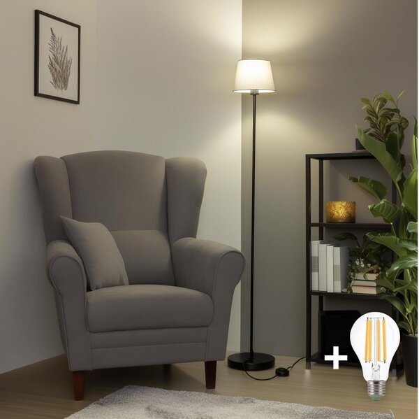 Brilagi - LED Stojací lampa CERIA 1xE27/40W/230V pr. 20,5 cm šedá/černá