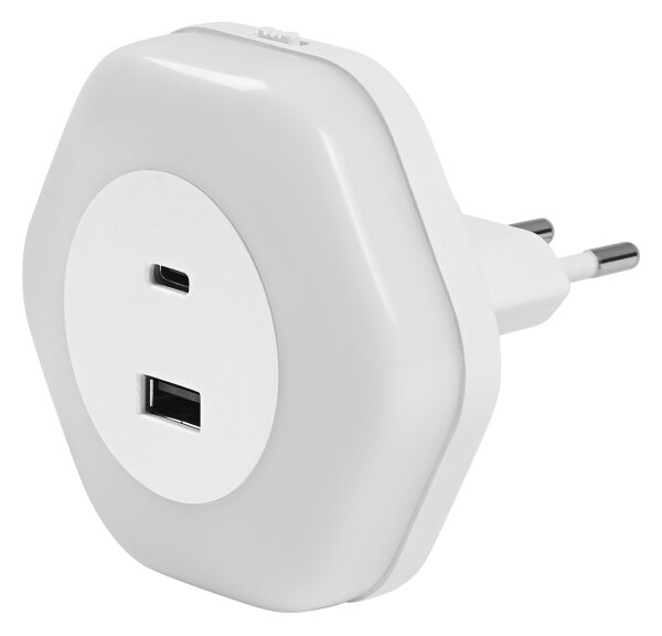 Osram - LED Orientační svítidlo do zásuvky s USB LUNETTA LED/15W/230V