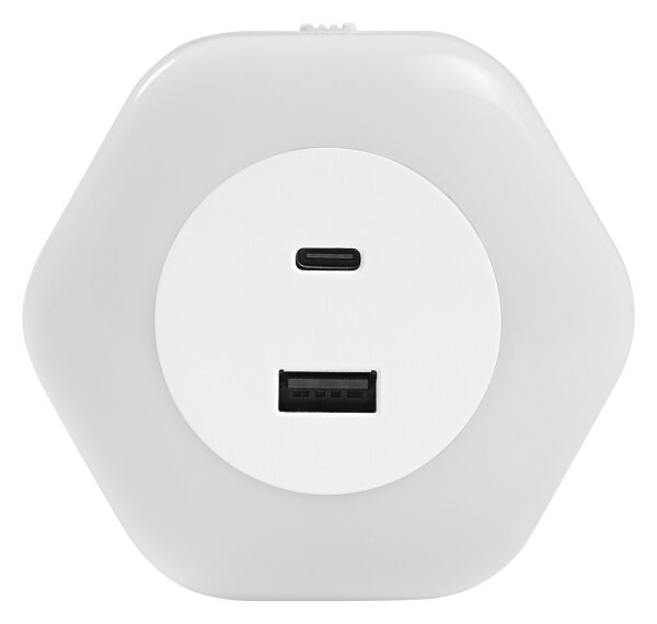 Osram - LED Orientační svítidlo do zásuvky s USB LUNETTA LED/15W/230V