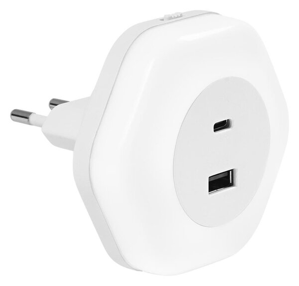 Osram - LED Orientační svítidlo do zásuvky s USB LUNETTA LED/15W/230V