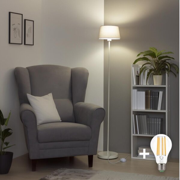 Brilagi - LED Stojací lampa CERIA 1xE27/40W/230V pr. 25 cm šedá/bílá