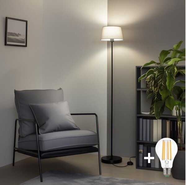 Brilagi - LED Stojací lampa CERIA 1xE27/40W/230V pr. 25 cm šedá/černá