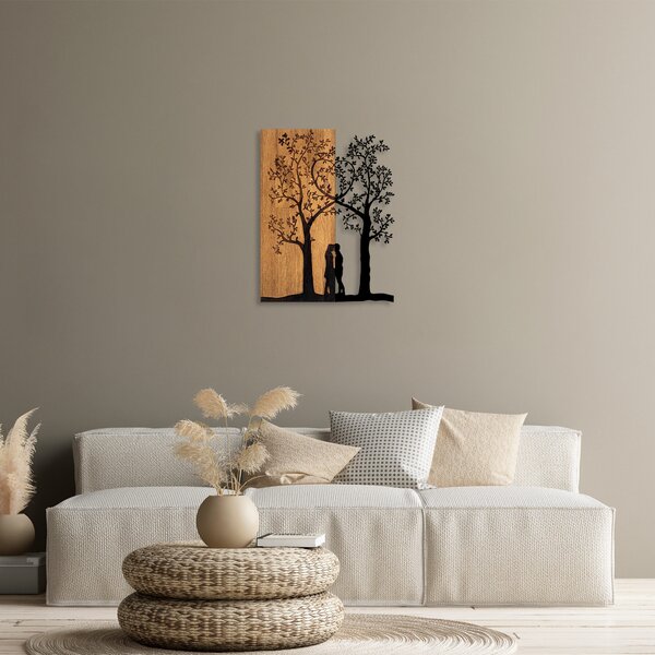 ASIR Nástěnná dekorace dřevo MILENCI V PARKU 45 x 58 cm