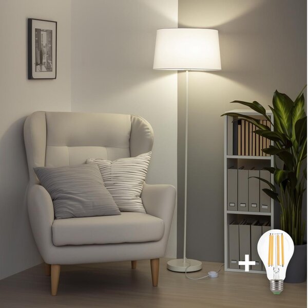 Brilagi - LED Stojací lampa CERIA 1xE27/40W/230V pr. 45 cm bílá
