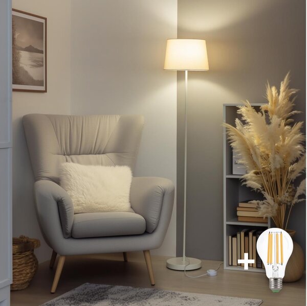 Brilagi - LED Stojací lampa CERIA 1xE27/40W/230V pr. 30 cm béžová/bílá