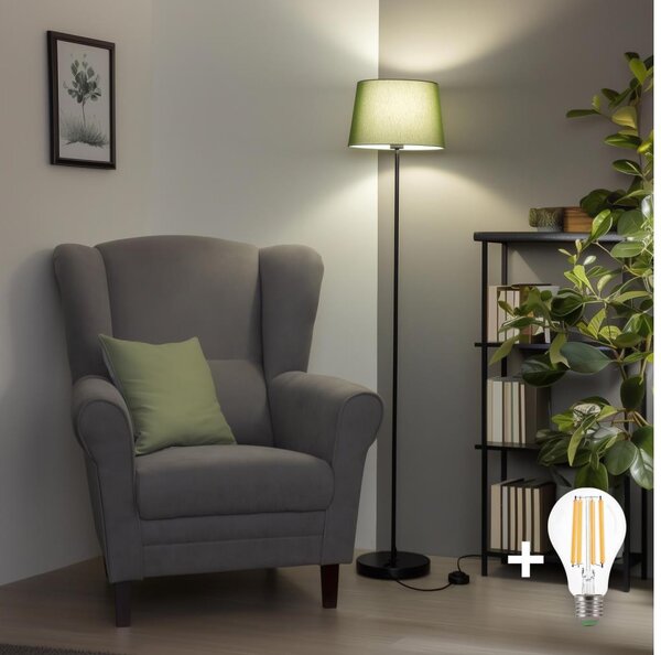 Brilagi - LED Stojací lampa CERIA 1xE27/40W/230V pr. 30 cm zelená/černá